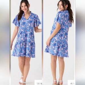 Palm Beach Short Sleeve Tiered Sun Protection Dress Size XL